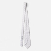 Chrome White Ribbon-Bewusstsein auf Schachbretter Krawatte (Rückseite)