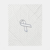 Chrome White Ribbon Bewusstsein in Granular Streif Fleecedecke (Vorderseite)