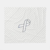 Chrome White Ribbon Bewusstsein in Granular Streif Fleecedecke (Vorderseite (Horizontal))