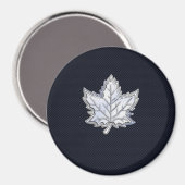 Chrome wie Ahornleaf auf Carbon Fibre Print Magnet (Vorderseite/Rückseite)