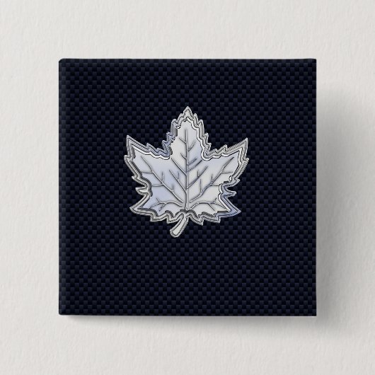 Chrome wie Ahornleaf aus schwarzem Kohlenstofffase Button (Vorderseite)