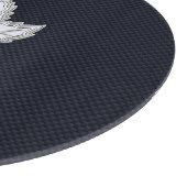 Chrome wie Ahornleaf im Stil von Kohlenstofffaser Schneidebrett (Ecke)