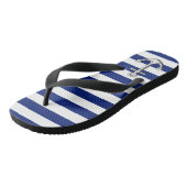 Chrome wie Anchor Nautical Navy Blue Stripes Badesandalen (Schrägansicht)