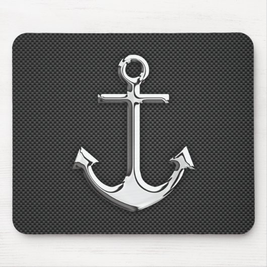 Chrome wie Anker auf Kohlenstofffaser Mousepad (Vorne)