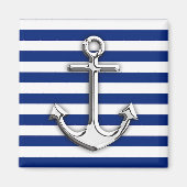 Chrome wie Ankerdesign auf Navy Stripes Magnet (Vorne)