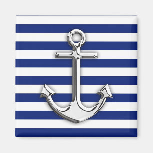 Chrome wie Ankerdesign auf Navy Stripes Magnet