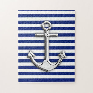 Chrome wie Ankerdesign auf Navy Stripes Puzzle