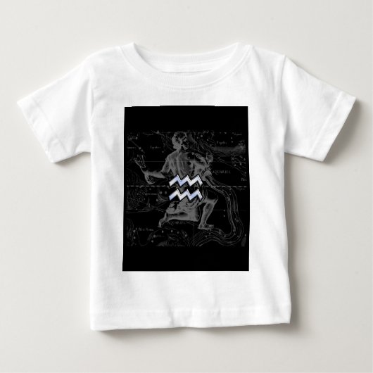 Chrome wie Aquarius-Zeichen auf Hevelius-Karte Baby T-shirt (Vorderseite)