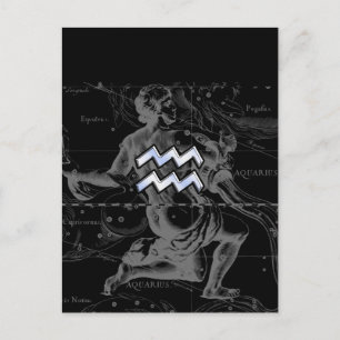 Chrome wie Aquarius-Zeichen auf Hevelius-Karte Postkarte