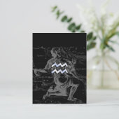Chrome wie Aquarius-Zeichen auf Hevelius-Karte Postkarte (Stehend Vorderseite)