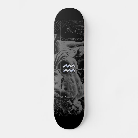 Chrome wie Aquarius-Zeichen auf Hevelius-Karte Skateboard (Vorderseite)
