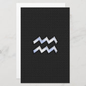 Chrome wie Aquarius Zodiac Symbol auf Schlange Briefpapier (Vorne/Hinten)