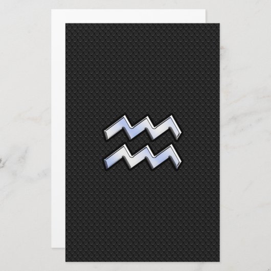 Chrome wie Aquarius Zodiac Symbol auf Schlange Briefpapier (Vorne/Hinten)