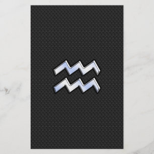 Chrome wie Aquarius Zodiac Symbol auf Schlange Briefpapier