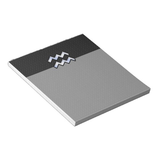 Chrome wie Aquarius Zodiac Symbol auf Schlange Notizblock (angewinkelt)