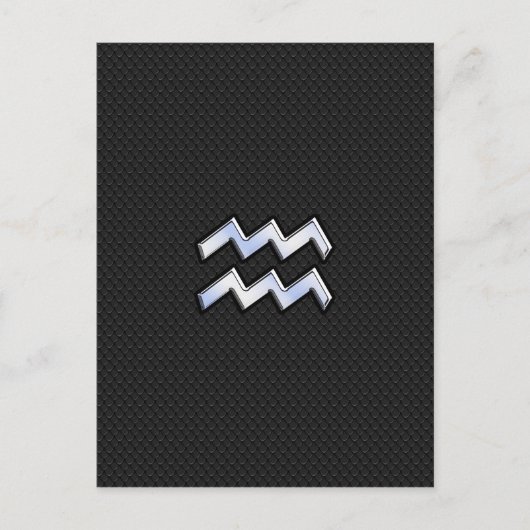 Chrome wie Aquarius Zodiac Symbol auf Schlange Postkarte (Vorderseite)