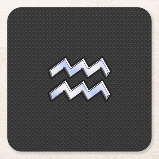 Chrome wie Aquarius Zodiac Symbol auf Schlange Rechteckiger Pappuntersetzer (Vorderseite)