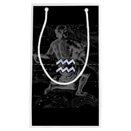 Chrome wie Aquarius Zodiac-Zeichen auf Hevelius 16 Kleine Geschenktüte (Vorderseite)