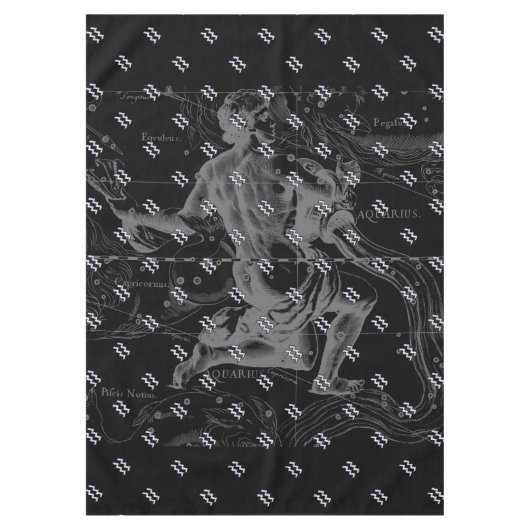 Chrome wie Aquarius Zodiac-Zeichen auf Hevelius 16 Tischdecke (Vorderseite)