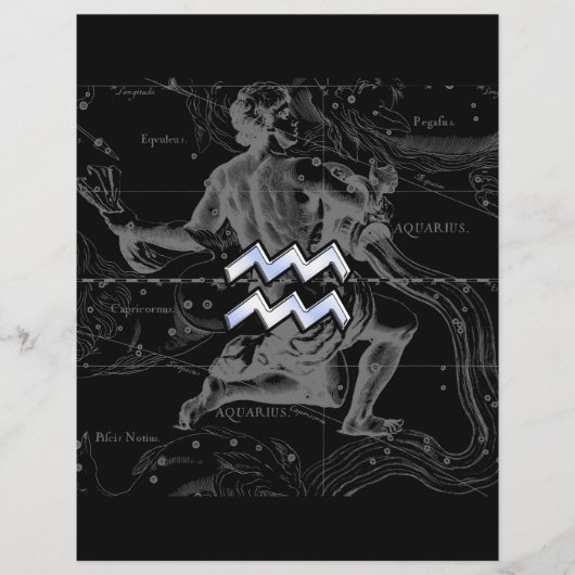Chrome wie Aquarius Zodiac-Zeichen auf Hevelius Flyer (Vorne)