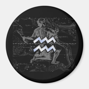 Chrome wie Aquarius Zodiac-Zeichen auf Hevelius Magnet