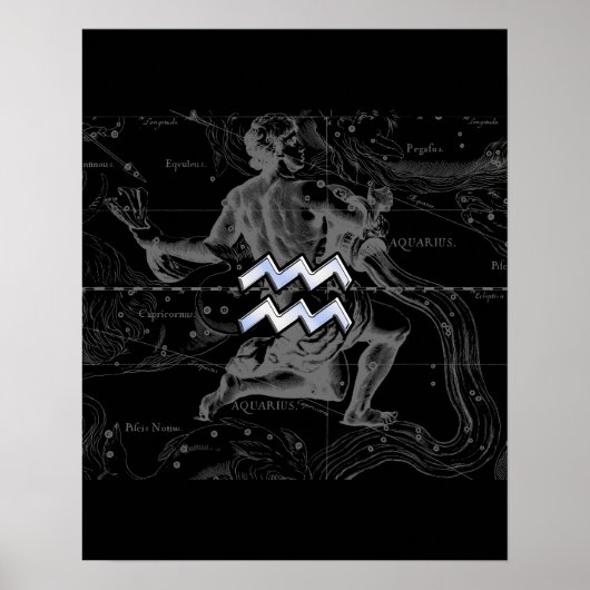 Chrome wie Aquarius Zodiac-Zeichen auf Hevelius Poster (Vorne)