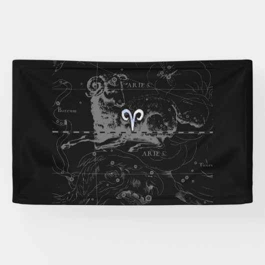 Chrome wie Aries Zodiac Sign auf Hevelius Banner (Horizontal)