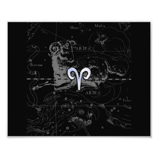 Chrome wie Aries Zodiac Signus Vintag Hevelius Fotodruck (Vorne)