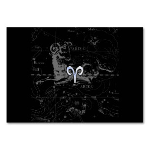 Chrome wie Aries Zodiac Signus Vintag Hevelius Tischnummer