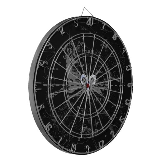 Chrome wie Aries Zodiac Symbol auf Hevelius 1690 Dartscheibe (Vorderseite Links)