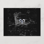 Chrome wie Aries Zodiac Symbol auf Hevelius 1690 Postkarte (Vorderseite)