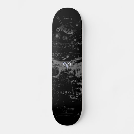 Chrome wie Aries Zodiac Symbol auf Hevelius 1690 Skateboard (Vorderseite)