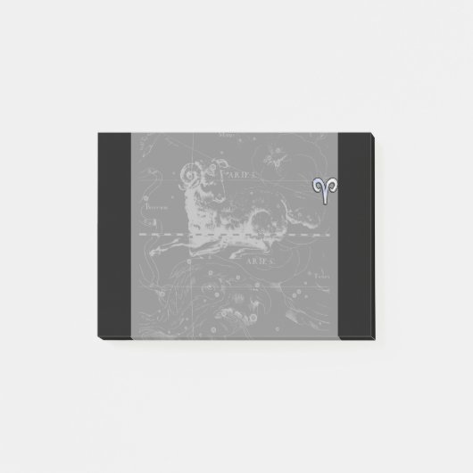 Chrome wie Aries Zodiac Symbol auf Hevelius Post-it Klebezettel (Vorderseite)