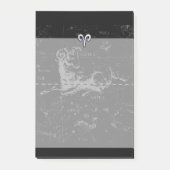 Chrome wie Aries Zodiac Symbol auf Hevelius Post-it Klebezettel (Vorderseite)