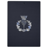 Chrome wie bei Carbon Fibre Print Scottish Thistle Klemmbrett (Rückseite)