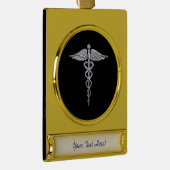 Chrome wie Caduceus Medical Symbol Banner-Ornament Gold (Rechts)