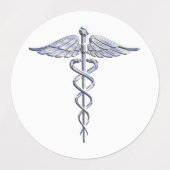 Chrome wie Caduceus Medical Symbol Black Decor Etiketten (Design 1)