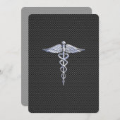 Chrome wie Caduceus Medical Symbol Carbon Fibre (Vorne/Hinten)