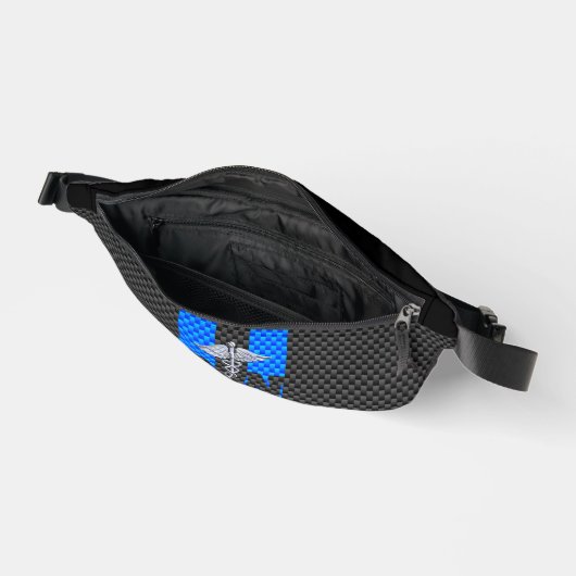 Chrome wie Caduceus Medical Symbol mit Text RN Bauchtasche (Offen)