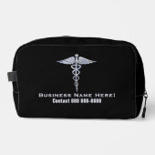 Chrome wie Caduceus Medical Symbol mit Text Waschbeutel (Vorderseite)