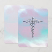 Chrome wie Caduceus Medical Symbol Mother Pearl (Vorne/Hinten)