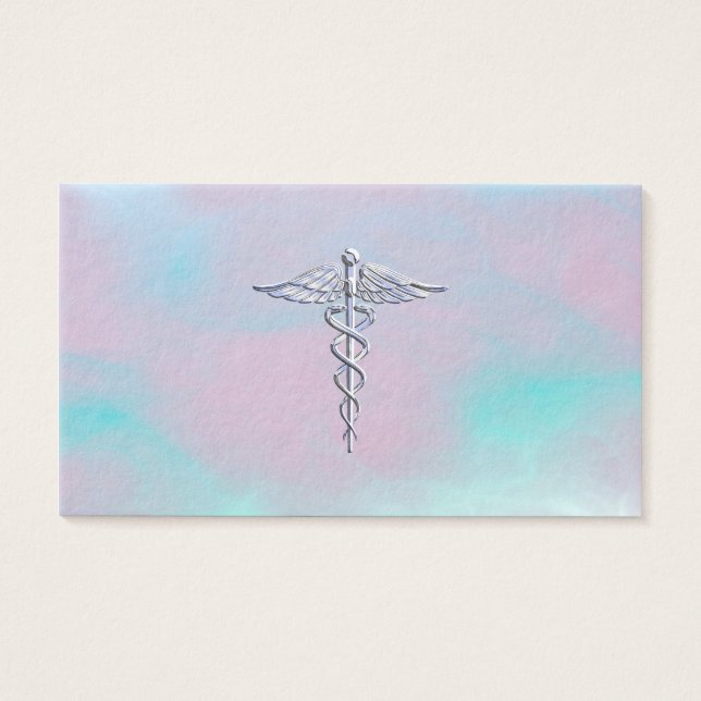 Chrome wie Caduceus Medical Symbol Mother Pearl (Vorderseite)