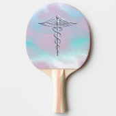 Chrome wie Caduceus Medical Symbol Mother Pearl D Tischtennis Schläger (Vorderseite)