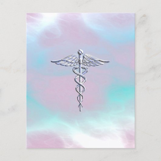 Chrome wie Caduceus Medical Symbol Mother Pearl Flyer (Vorne)