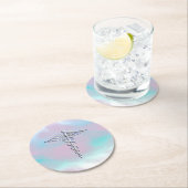 Chrome wie Caduceus Medical Symbol Mother Pearl Runder Pappuntersetzer (Vor Ort)