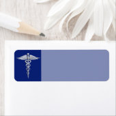 Chrome wie Caduceus Medical Symbol Navy Blue Deko (Insitu)