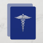 Chrome wie Caduceus Medical Symbol Navy Blue Deko (Vorne/Hinten)