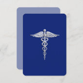 Chrome wie Caduceus Medical Symbol Navy Blue Deko (Vorne/Hinten)