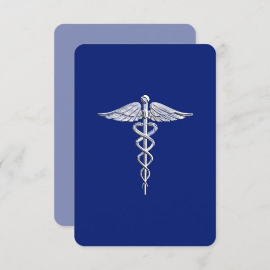 Chrome wie Caduceus Medical Symbol Navy Blue Deko (Vorne/Hinten)