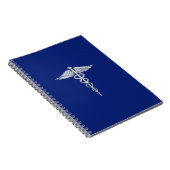 Chrome wie Caduceus Medical Symbol Navy Blue Deko Notizblock (Rechte Seite)